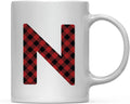 Hot Chocolate Coffee Mug Gift, Red Plaid Initial Letter, 1-Pack, Includes Gift Box N459