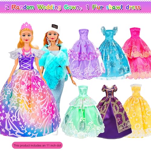 105 Pcs Doll and Closet Playset Wardrobe Set Including One Doll Wardrobe Shoes Rack Dress Shoes Hangers Necklace K80831