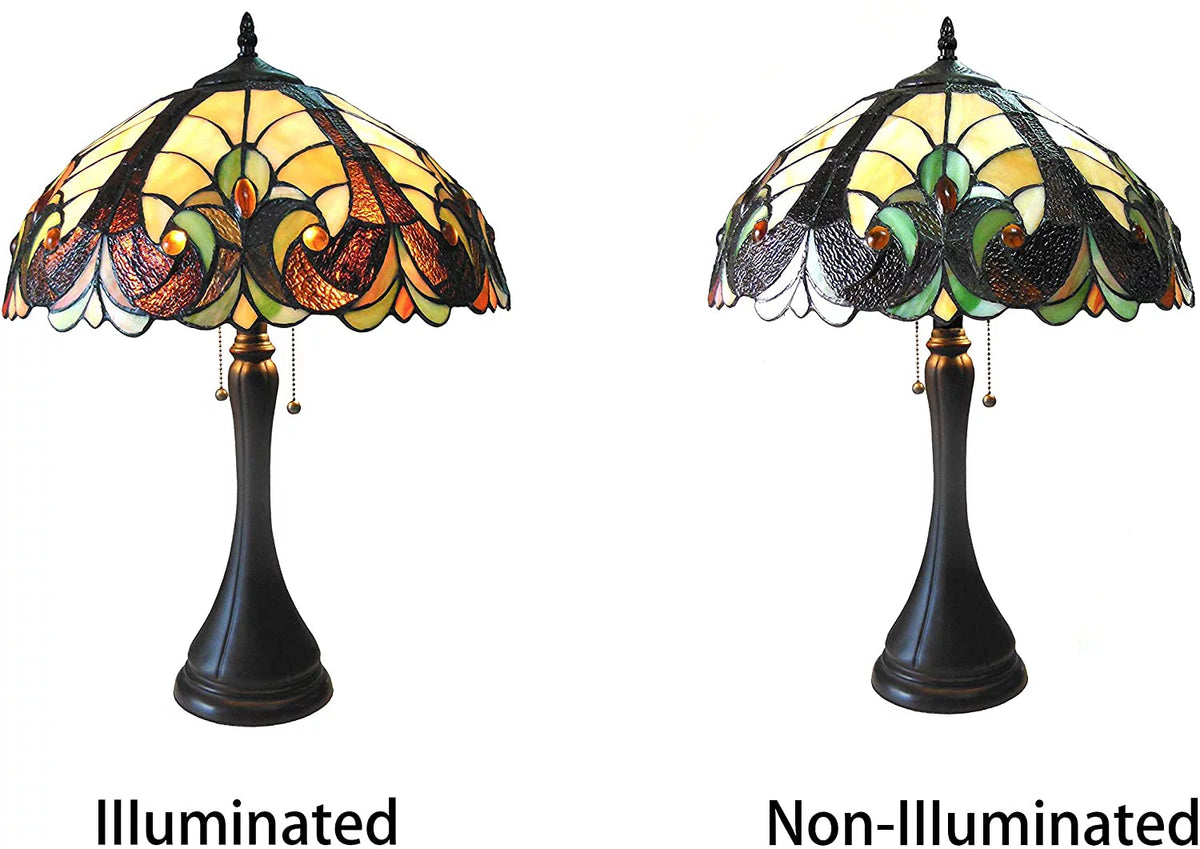 2 Light Victorian Table Lamp 16" Shade E71947