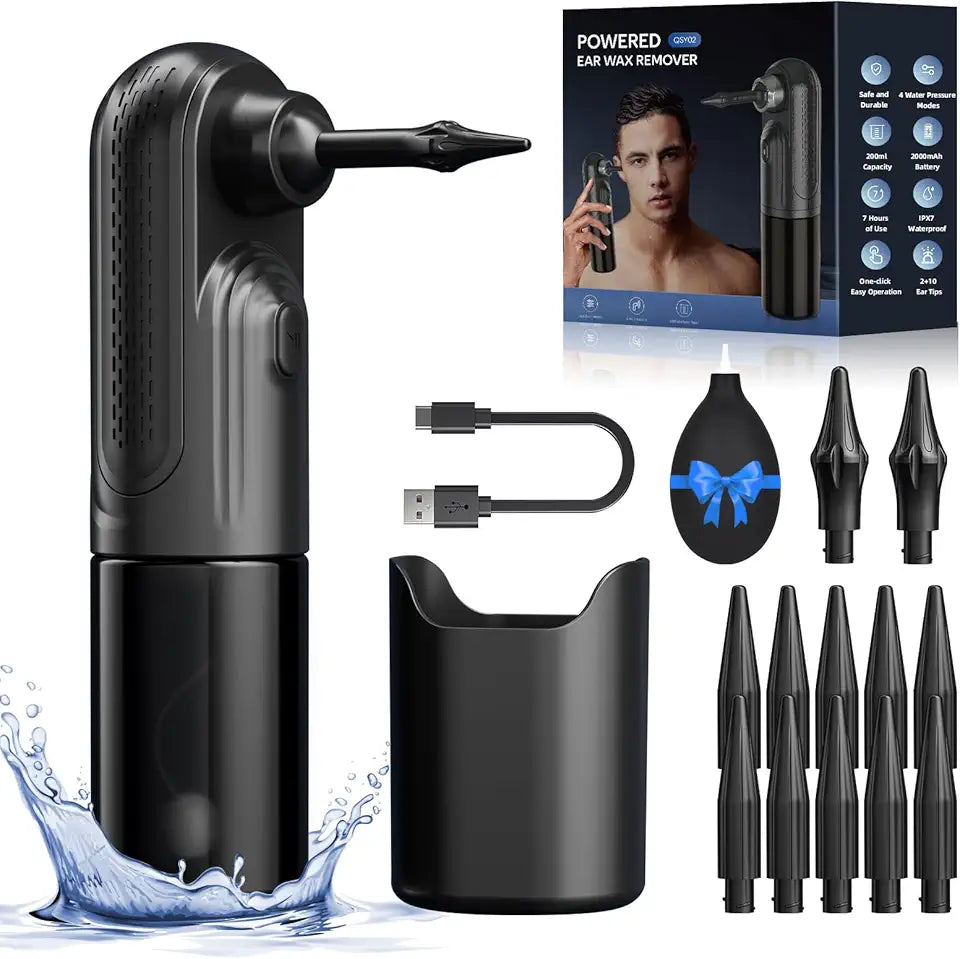 Water Powered Electric Ear Wax Removal Tool with 10 Ear Tips S423