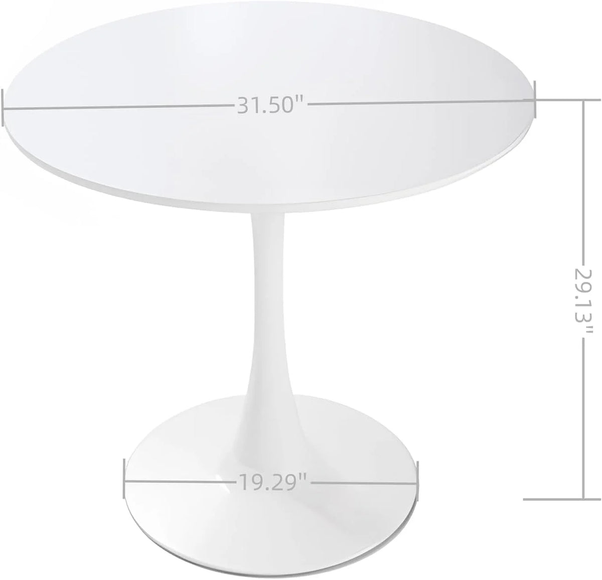 Round Dining Table Set for 2, 3 Pieces White A272532