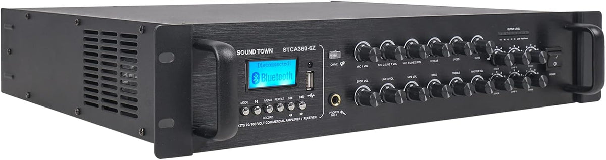 360W 6-Zone 70V/100V Commercial Power Amplifier with Bluetooth D92247