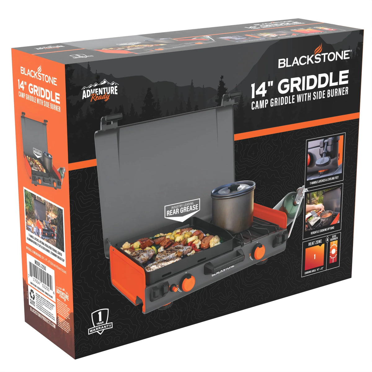 14” Propane Camping Griddle with Side Burner J587021