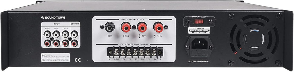360W 6-Zone 70V/100V Commercial Power Amplifier with Bluetooth D92247