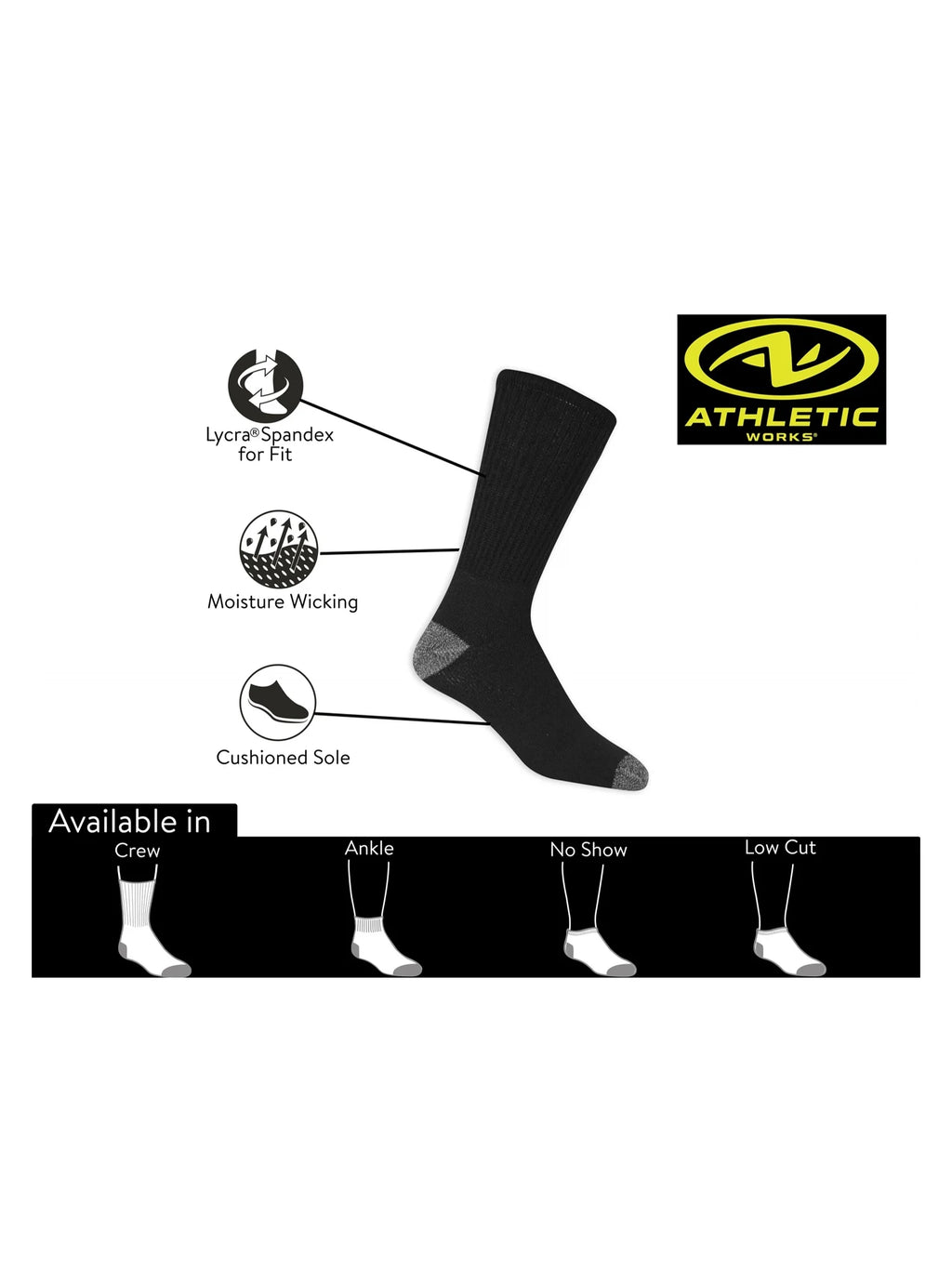 Men's Crew Socks 12 Pack H70246