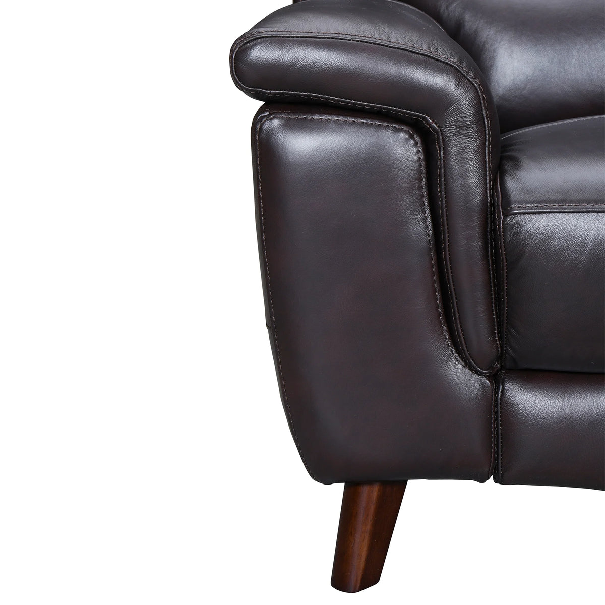 Brown Leather Power Recliner Loveseat with USB N51379