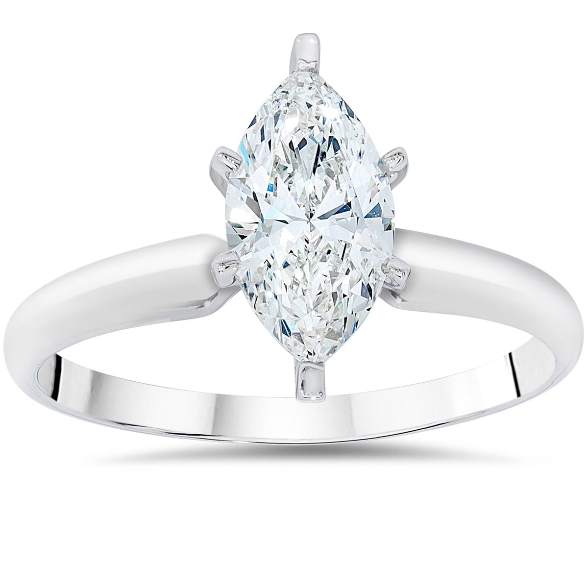 1ct Marquise Diamond Engagement Ring 14K White Gold X982