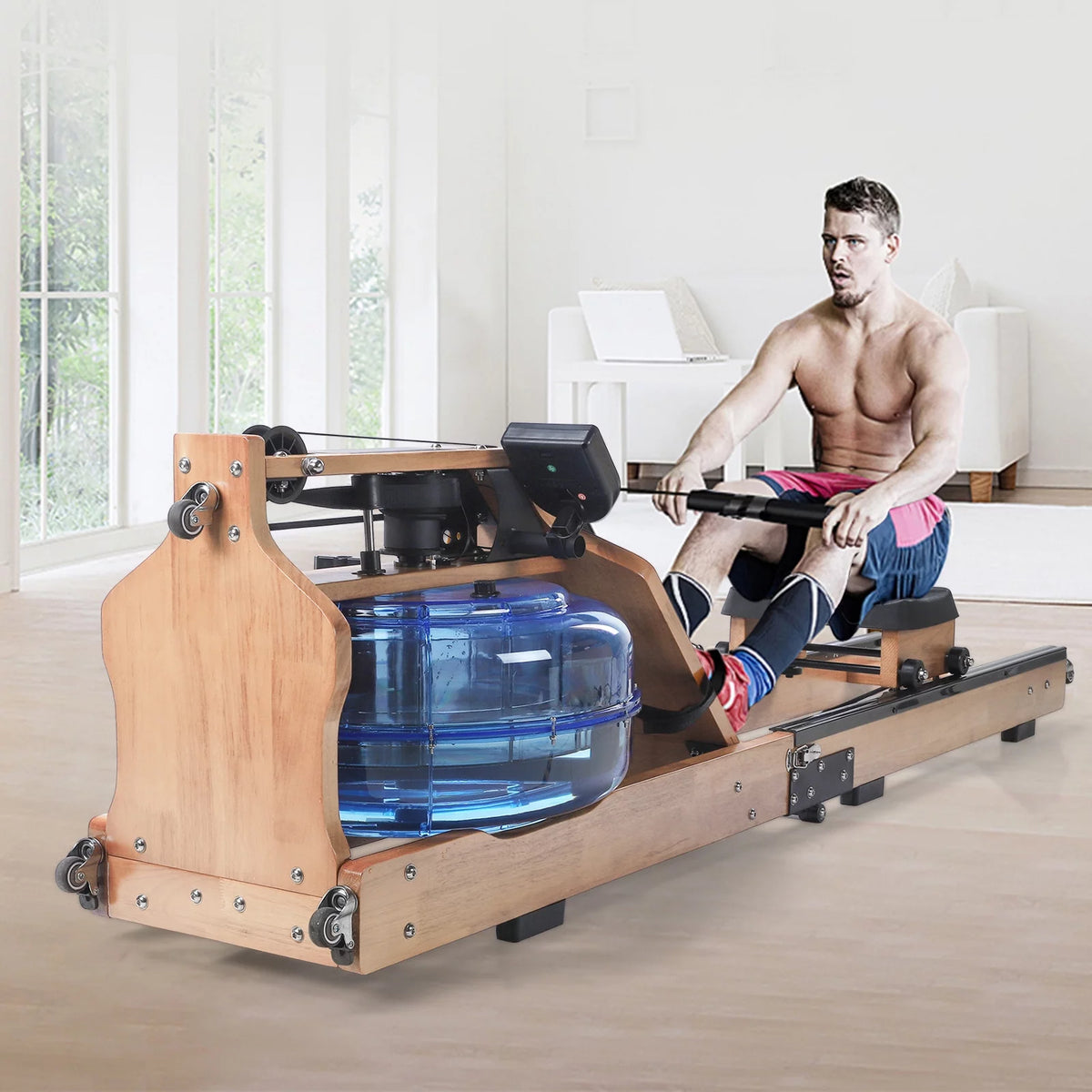 Water Rowing Machine with LED Display J594146