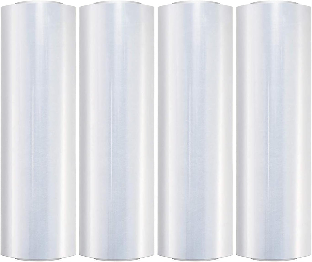 18 x 1500ft x 80 Gauge Clear Cast Pallet Stretch Wrap Film Pack of 4 Rolls J958
