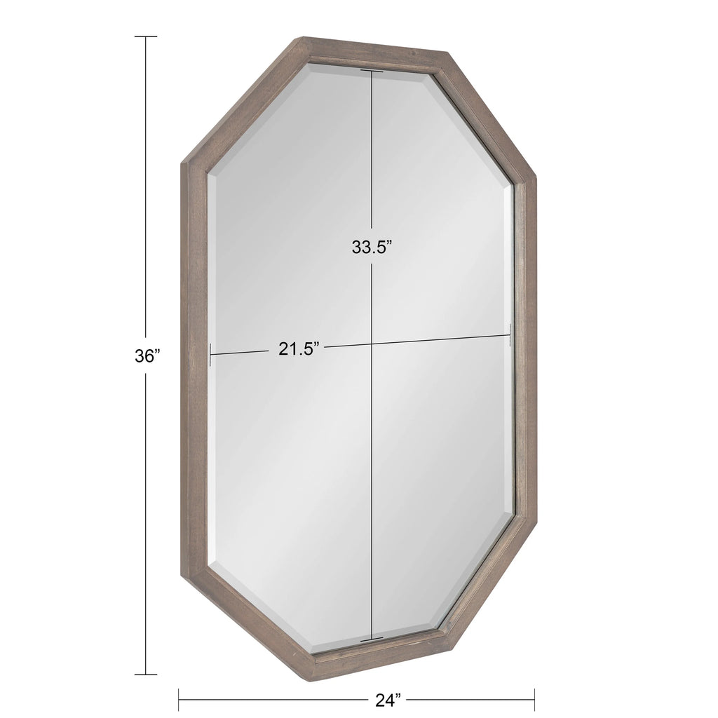 Octagon Wall Mirror, Gray 24x36 X714797
