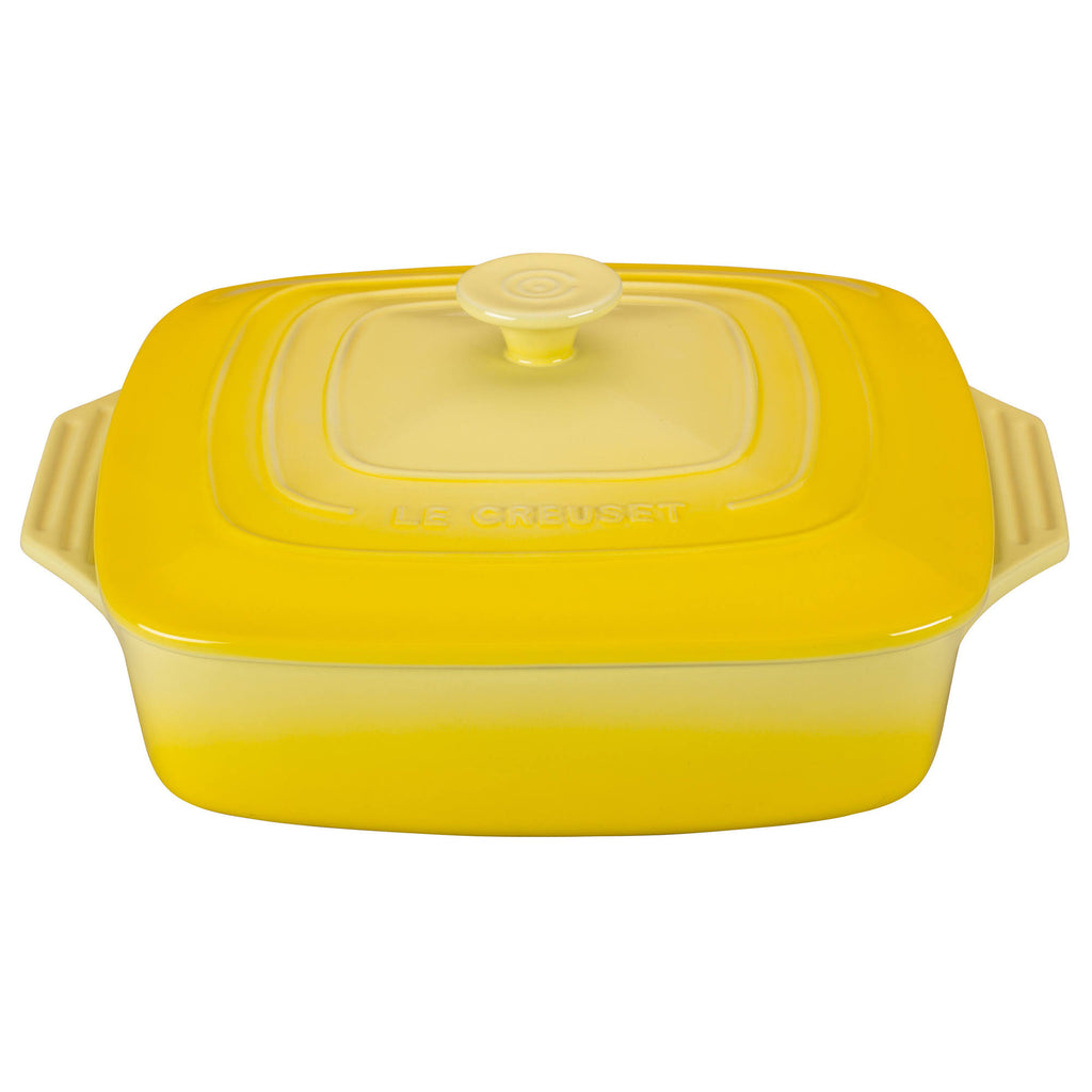 9.5-Inch Cerise Stoneware Covered Square Casserole H68592