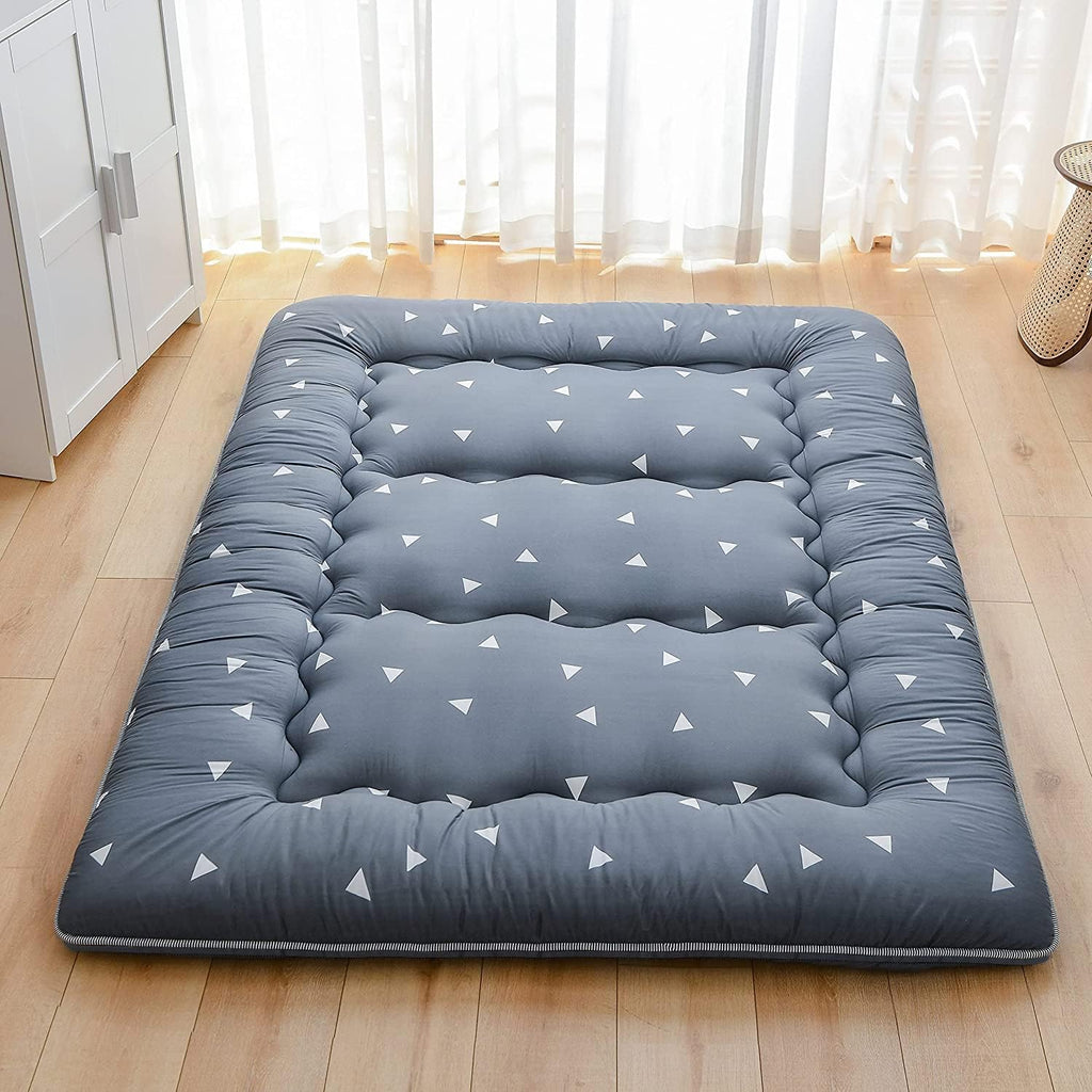 Japanese Foldable Futon Mattress with Washable Cover, Black Y97145