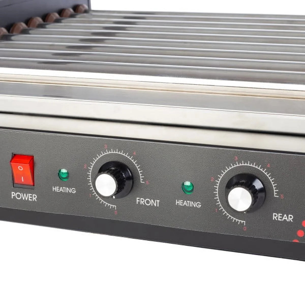 9-Roller Hot Dog Grill with Bun Warmer and Cover U1306