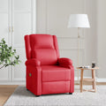 Red Faux Leather Reclining Massage Chair with Footrest D4091