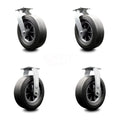 10 Inch Swivel Caster with Brake Semi-Pneumatic Wheel Pack of 2 O910