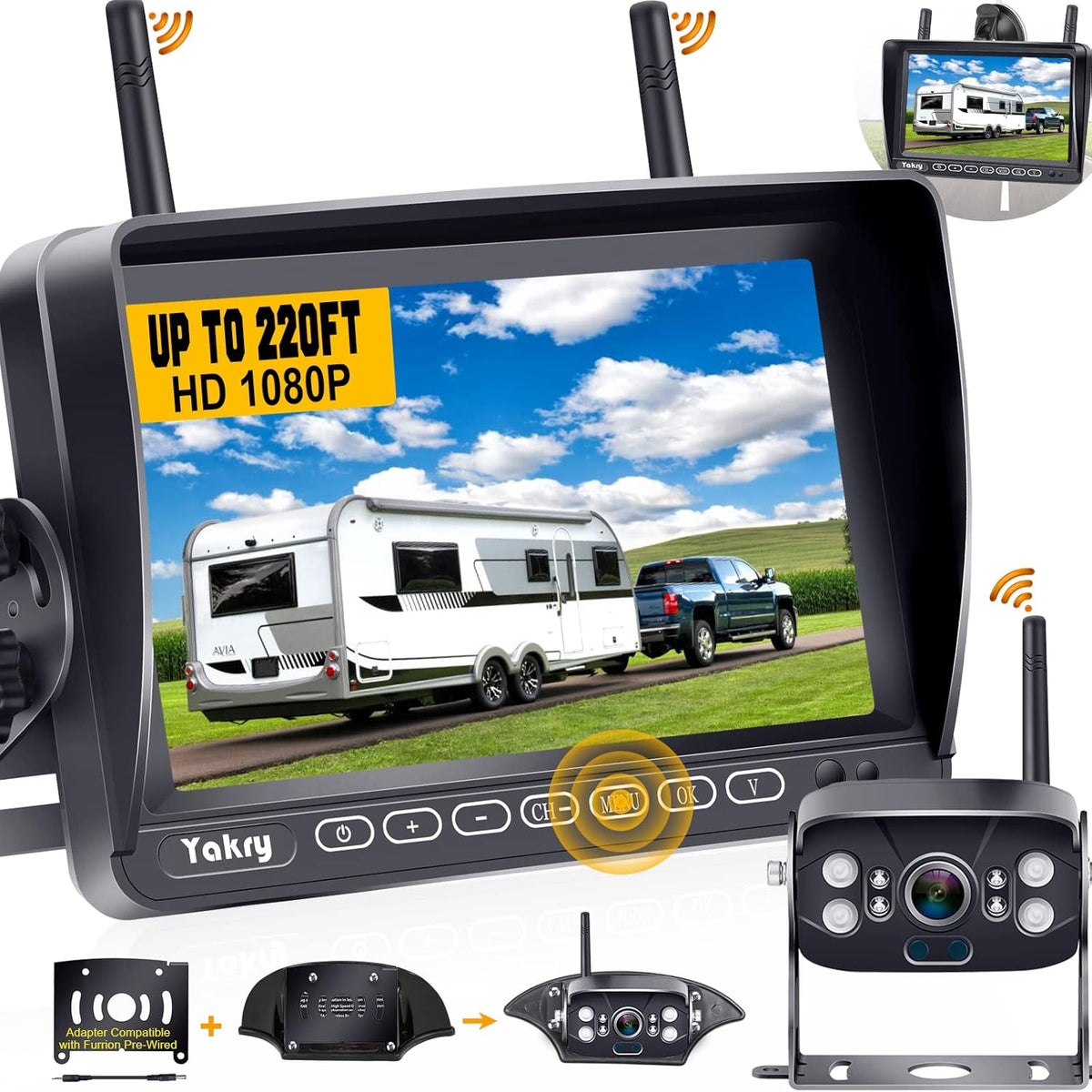 7 Inch Wireless HD 1080P Backup Camera with DVR Monitor T288982