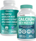 Calcium D3 K2 B12 and Liver Support Supplement Bundle Z263