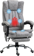 Gray Microfiber High Back Office Chair with Massage and Footrest M561811