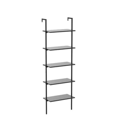 6 Tier Black Ladder Bookshelf F891