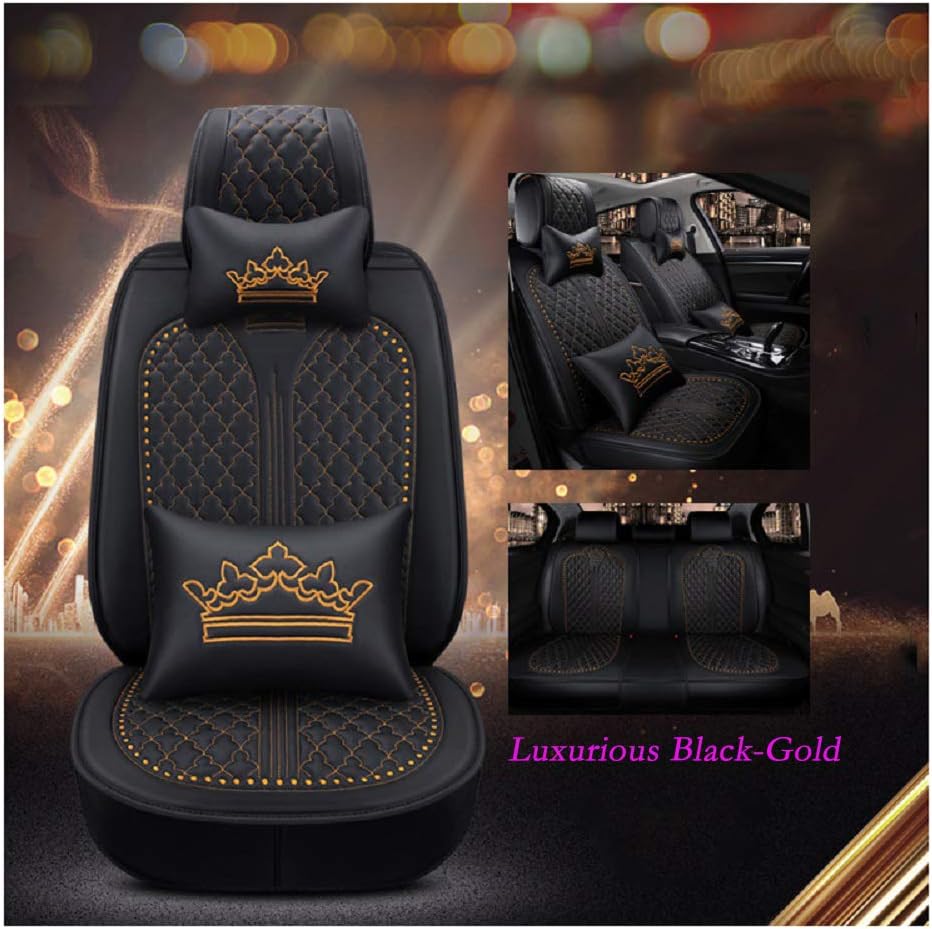 Car Seat Covers 5 Seats Full Set Black-Pink Q278