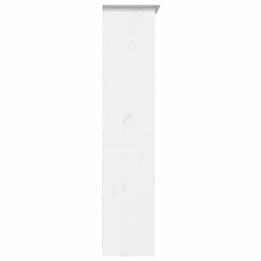White 5-Tier Solid Wood Pine Bookcase B55643