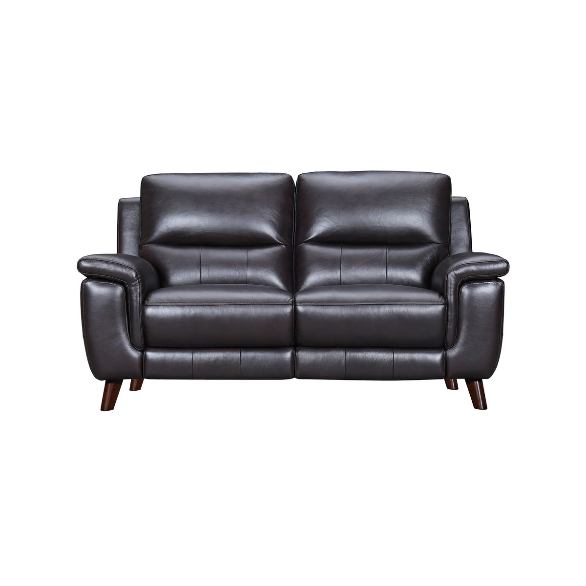 Brown Leather Power Recliner Loveseat with USB N51379