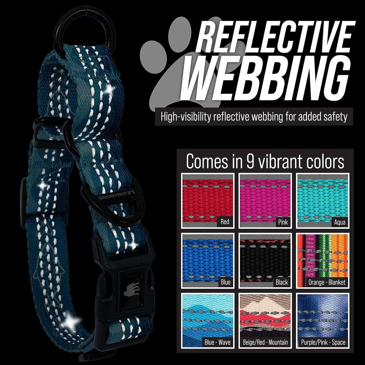 Patterned Fabric Martingale Dog Collar S106