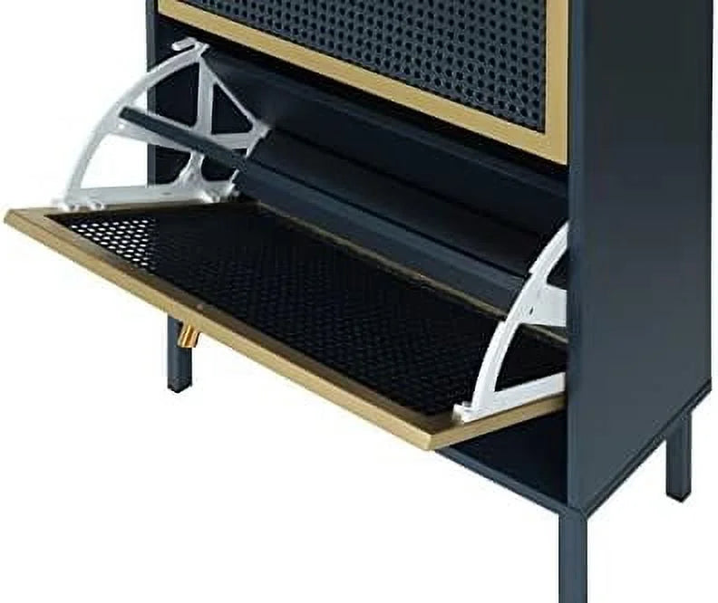 Metal Shoe Cabinet with 3 Flip Drawers Q932520
