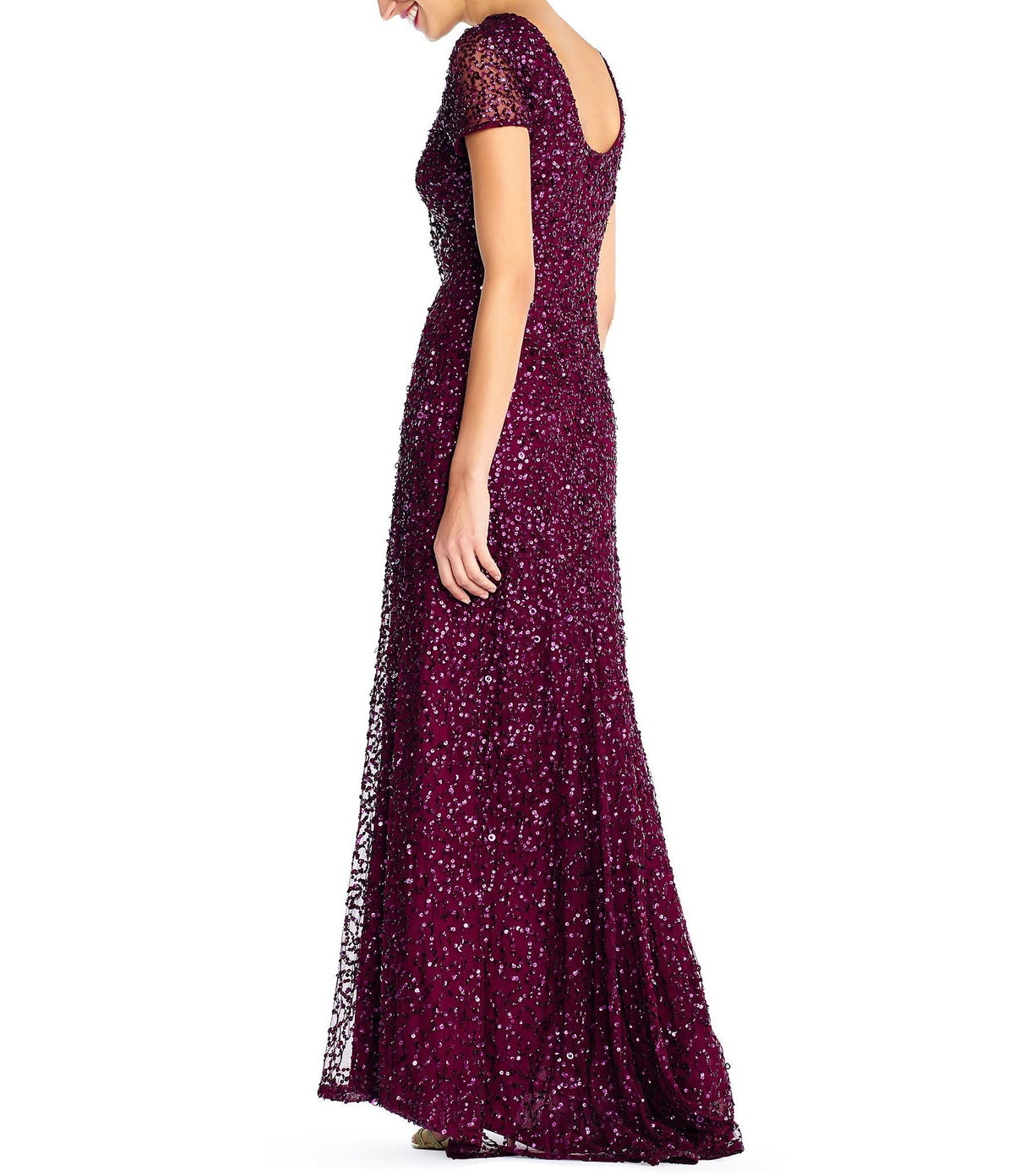 Blush Scoop Back Sequin Gown P469
