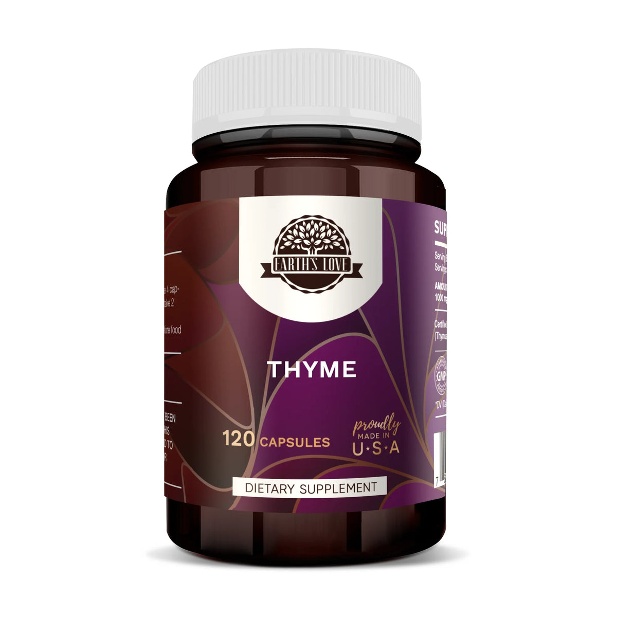 120 Capsules 400 mg Organic Thyme Dried Leaf G81202