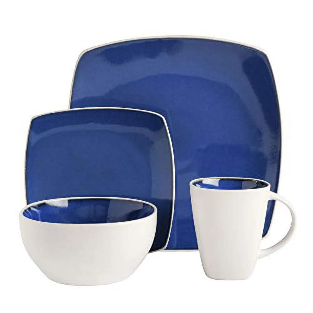White Square Stoneware 16-Piece Dinnerware Set S3340