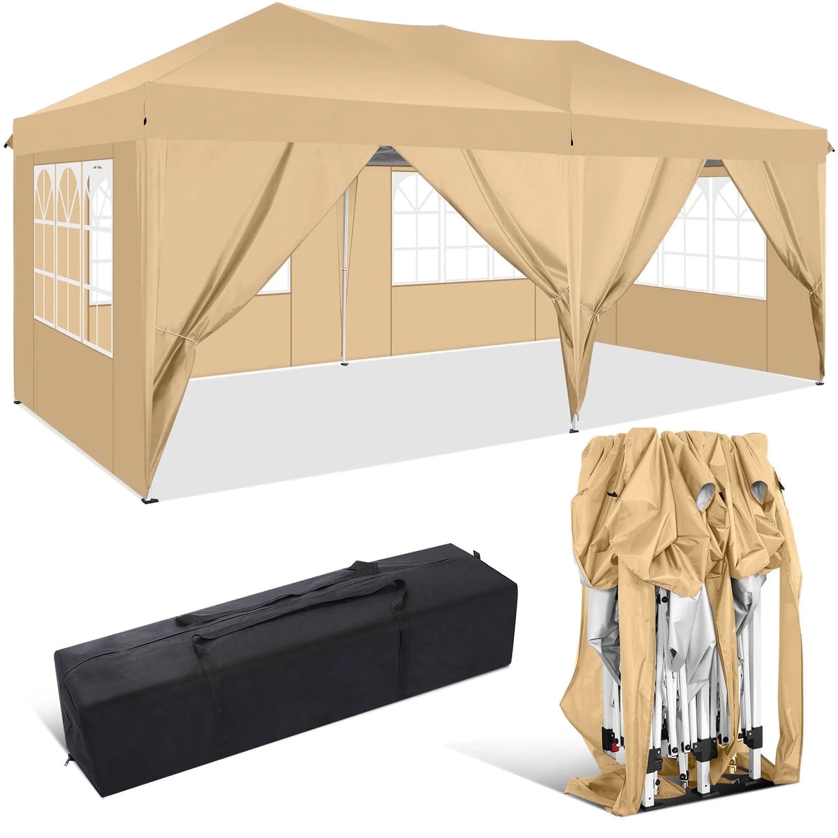 10' x 20' Pop Up Canopy Tent with Carrying Bag Q784973