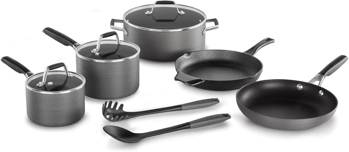10 Piece Hard Anodized Nonstick Pots and Pans Cookware Set X504261