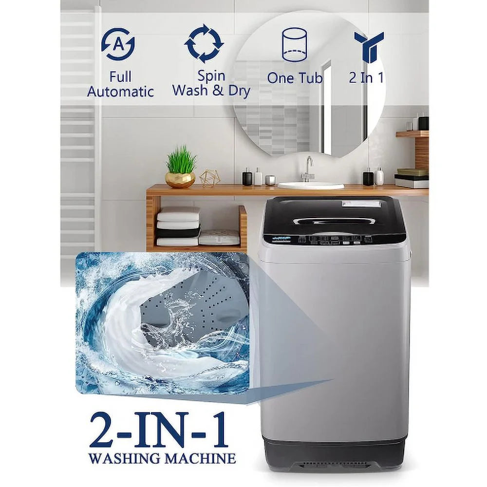 17.7 lbs Portable Compact Washing Machine with Drain Pump J241361