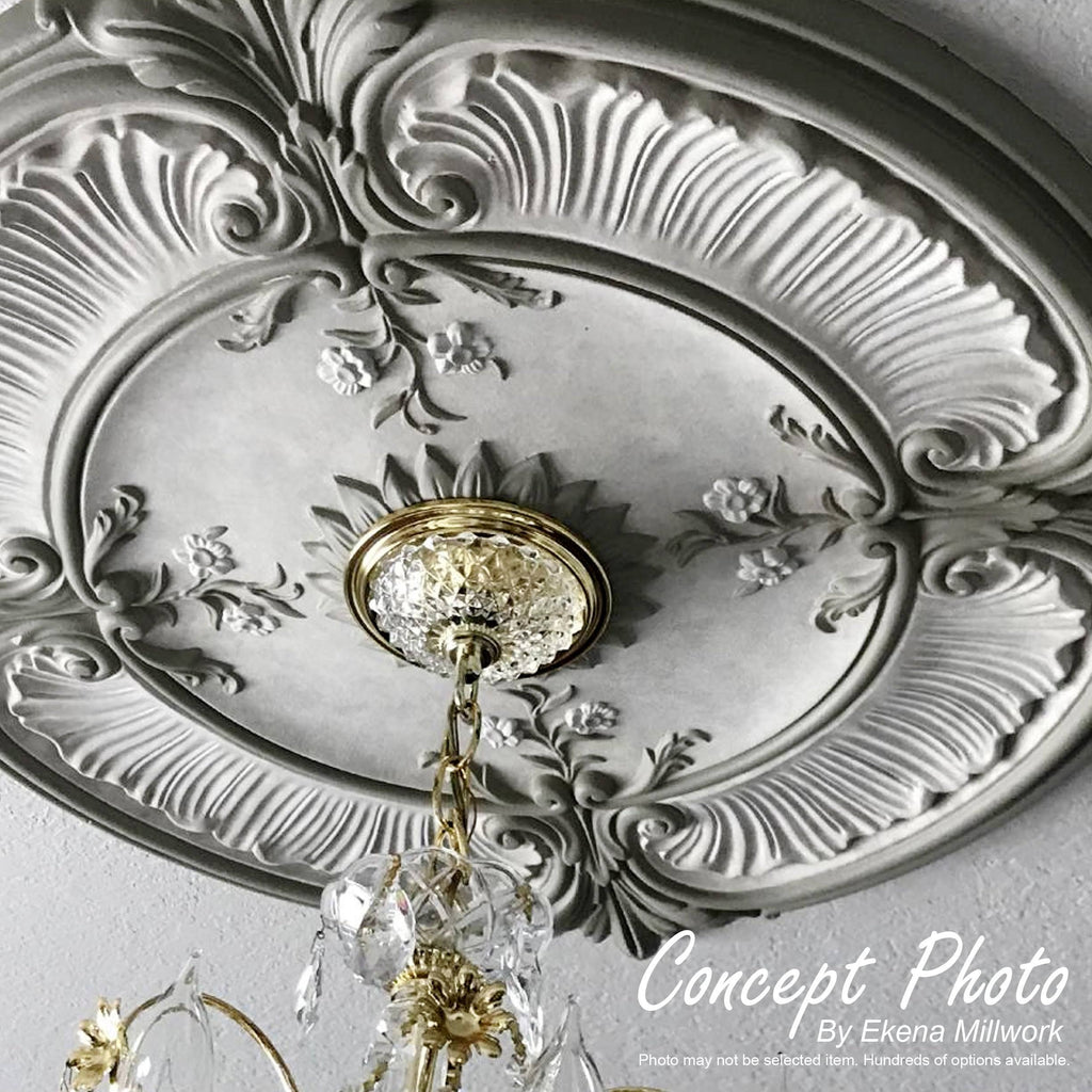 15 3/4 inch x 1 7/8 inch Ceiling Medallion Hand-Painted Pewter A6666