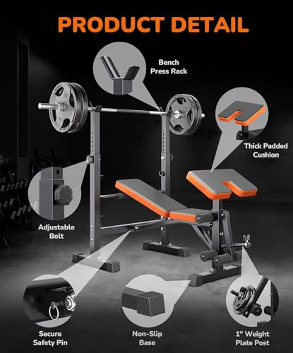 6 in 1 Adjustable Weight Bench Set O882
