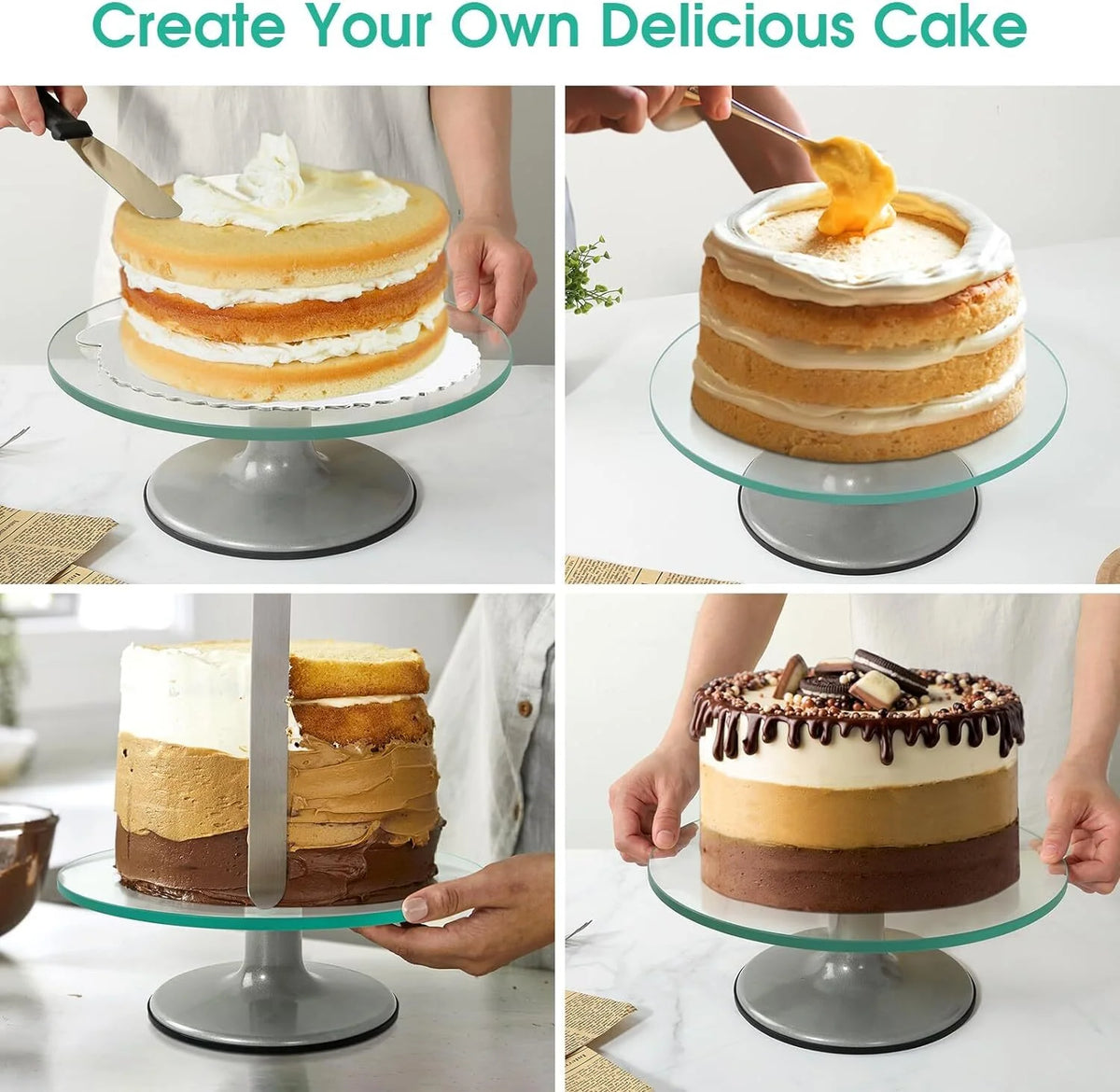 12" Glass Rotating Cake Stand Q5257