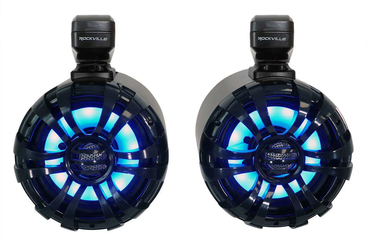 6.5" LED Black Marine Wakeboard Tower Speakers with Radio K824