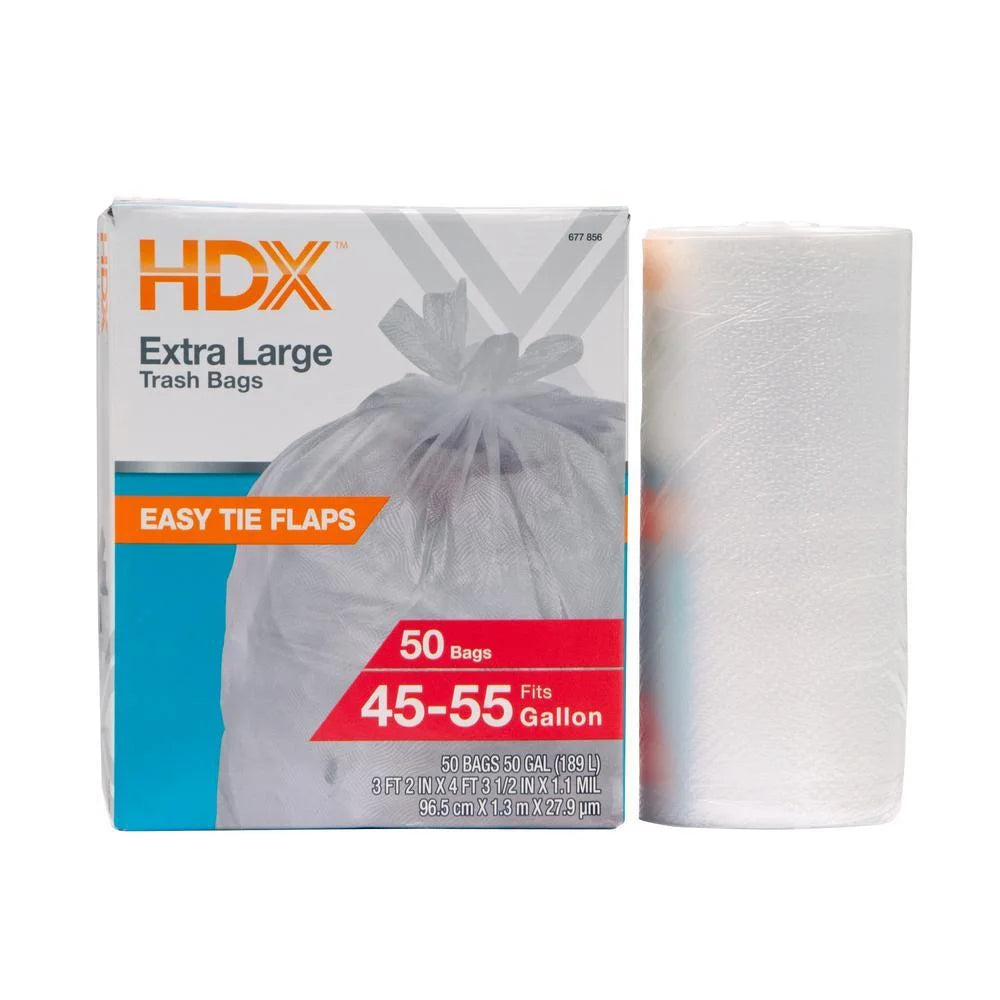 50 Gallon Clear Trash Bags (50-Count) Q89341