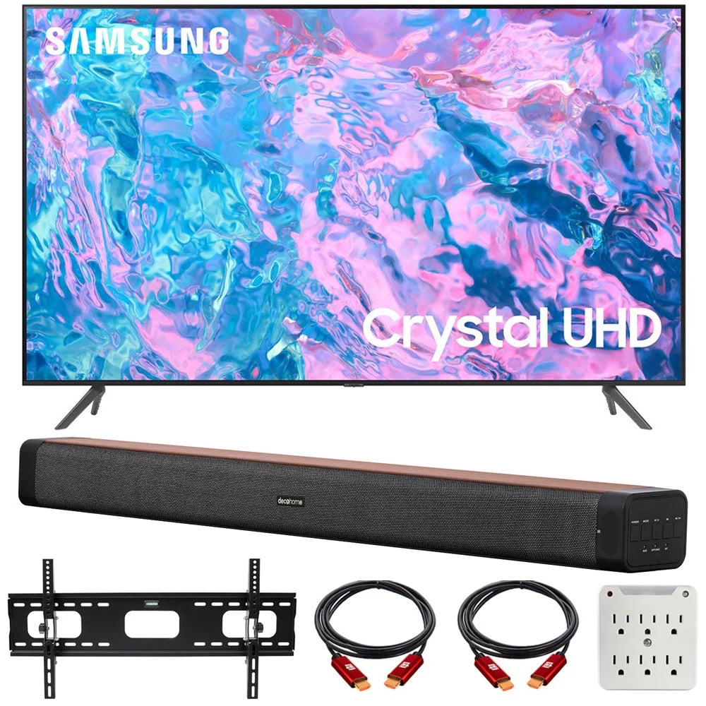 70 inch Crystal UHD 4K Smart TV Bundle with Soundbar, TV Wall Mount Bracket and Surge Adapter H751