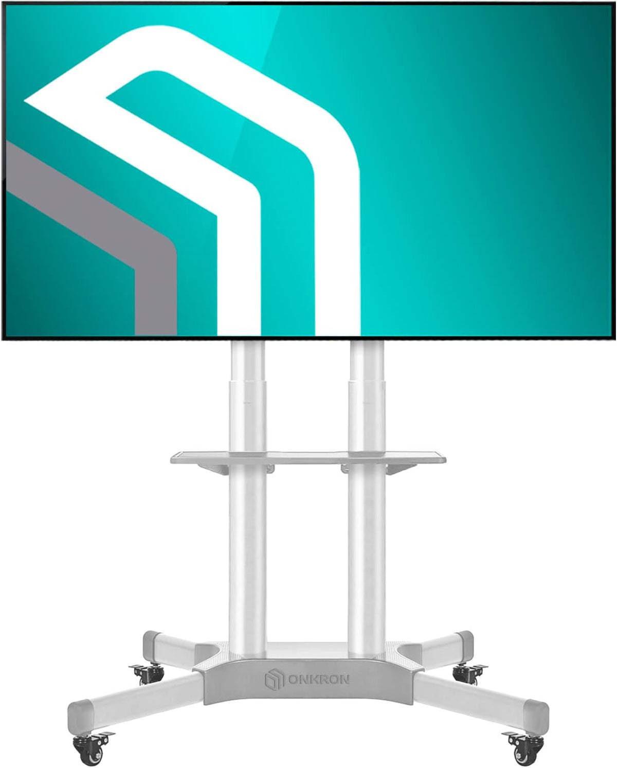 Mobile TV Stand for 40 to 65 Inch TV with Wheels Shelves U39757