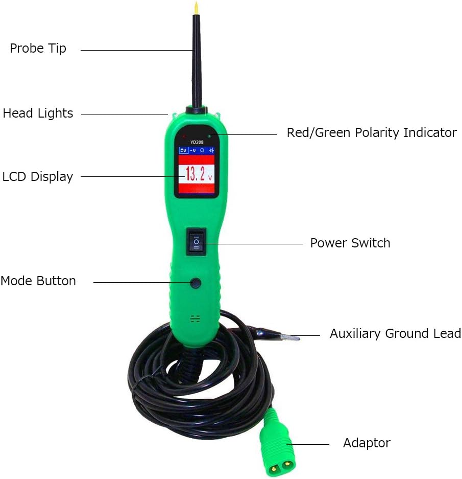 12V-24V Circuit Tester Probe Kit with LED Flashlight N1176