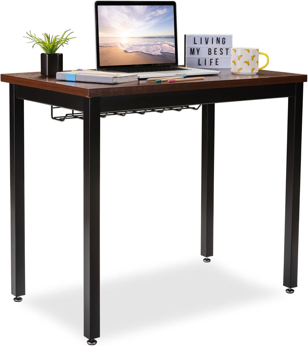 Black Computer Desk with Cable Management Tray A16721
