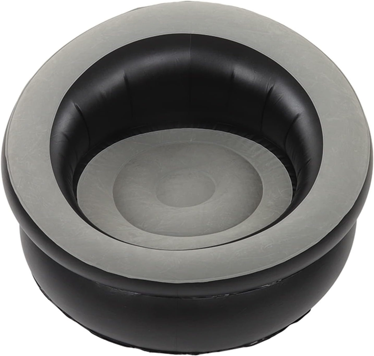 Inflatable Leisure Sofa Flocking Couch Air Chaise Lounge Grey P143261