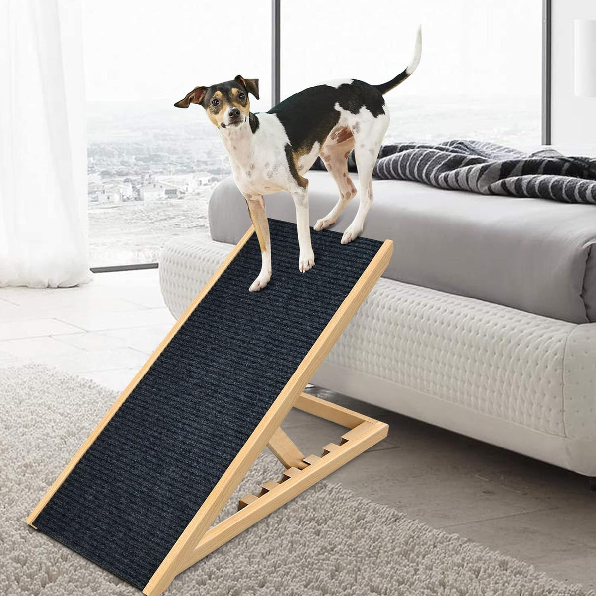 Adjustable Folding Portable Natural Wooden Pet Ramp Z636