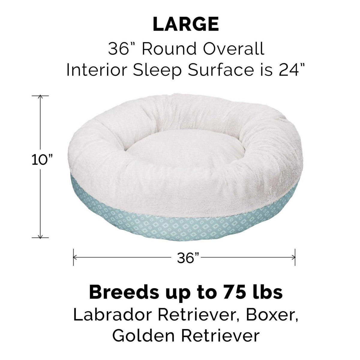 Plush Diamond Print Donut Pet Bed S107828