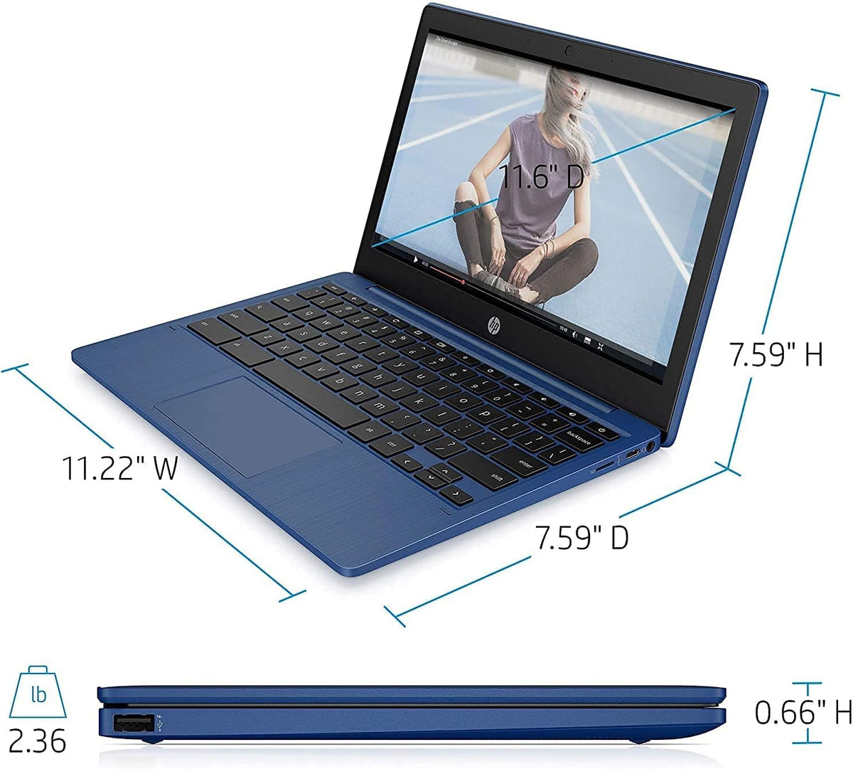11.6 HD Anti-Glare Chromebook, MediaTek MT8183, 4GB RAM, 128GB Storage T82059