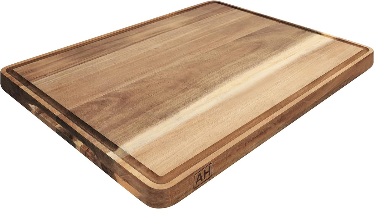 XXL Large Acacia Wood Cutting Board with Juice Groove Handle Q808