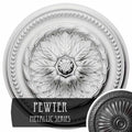 15 3/4 inch x 1 7/8 inch Ceiling Medallion Hand-Painted Pewter A6666