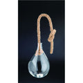 9" Clear and Brown Hanging Tealight Holder with Jute Rope L459